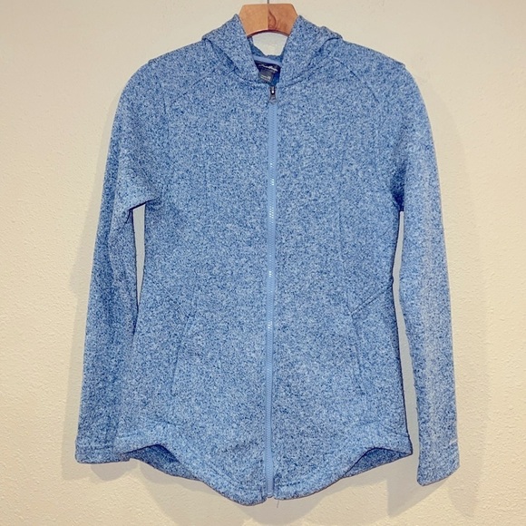 Eddie Bauer Blue Hooded Radiator Fleece 2.0 Long Full-Zip Jacket size XSmall - Picture 2 of 7